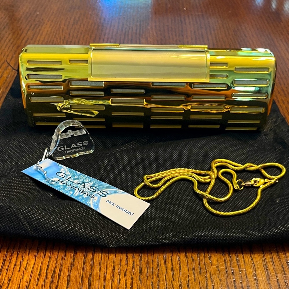 Gold Glass Handbag Clutch
